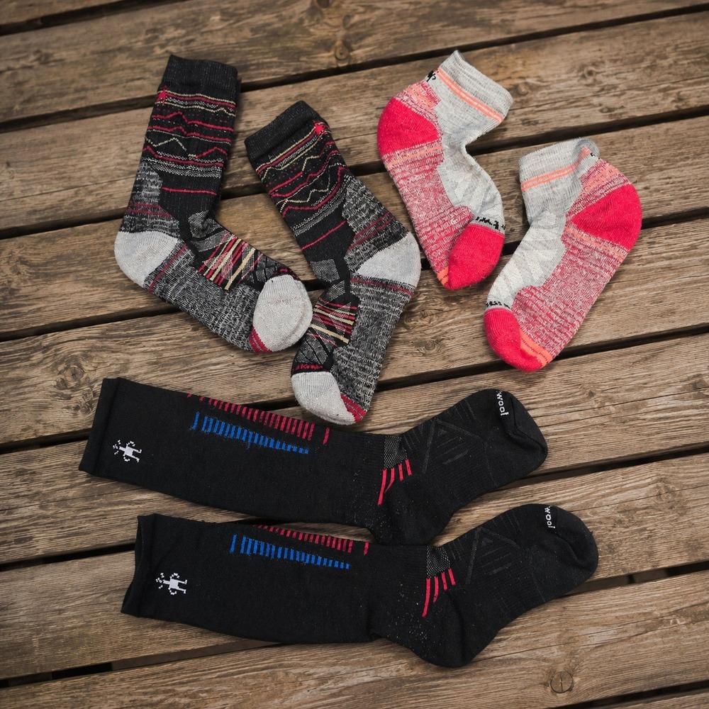 Lot 3 Smartwool Merino Wool Hiking Socks Pairs Medium Black Pink Gray Patterned